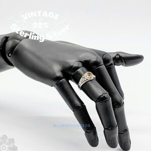 Sterling Silver Ring 7 with Citrine November Birthstone Vintage